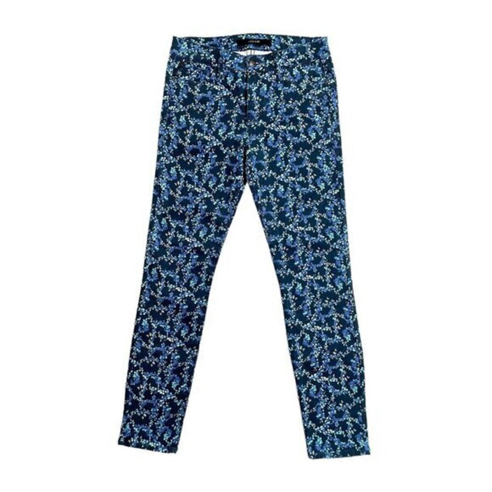 Joe's Jeans Skinny Ankle Jeans Blue Botanical Print Mid Rise SZ 27